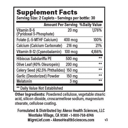 Pressuricin Supplement Facts.