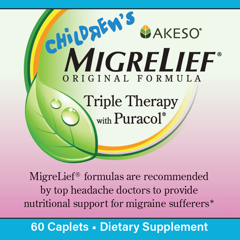 Children's MigreLief product label.