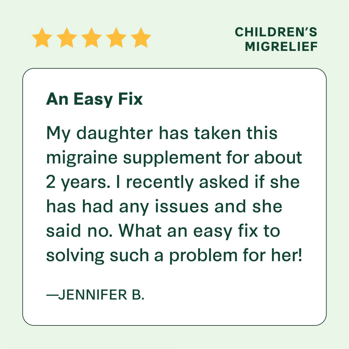 Customer review of Children's MigreLief.