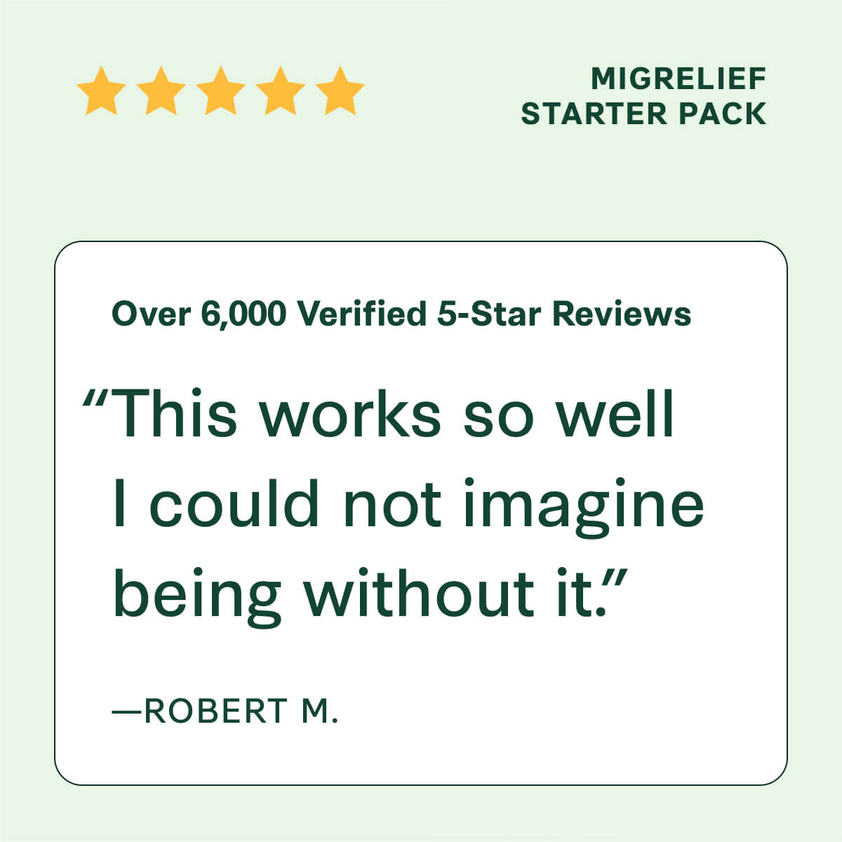 Customer review of MigreLief Starter Pack.