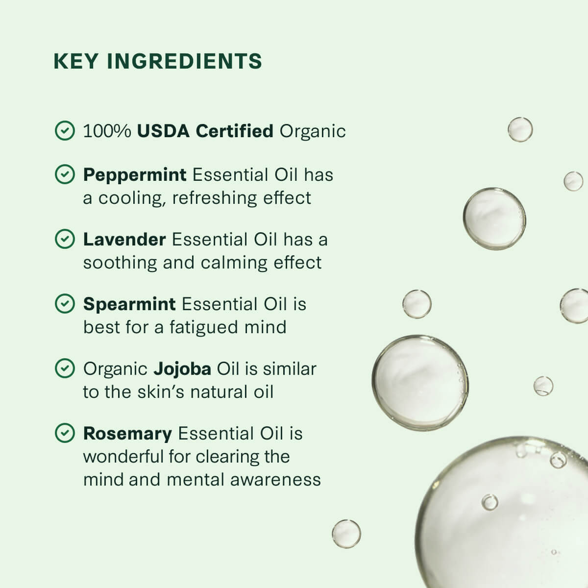 Key ingredients of the MigreLief Comfort Stick include 100% USDA-certified organic essential oils.