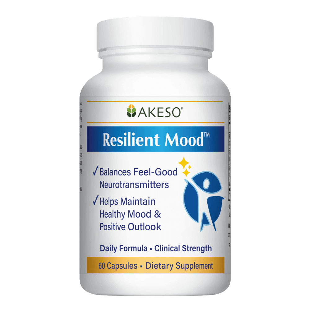 Akeso's Resilient Mood Supplement. 60 capsule dietary supplement. 