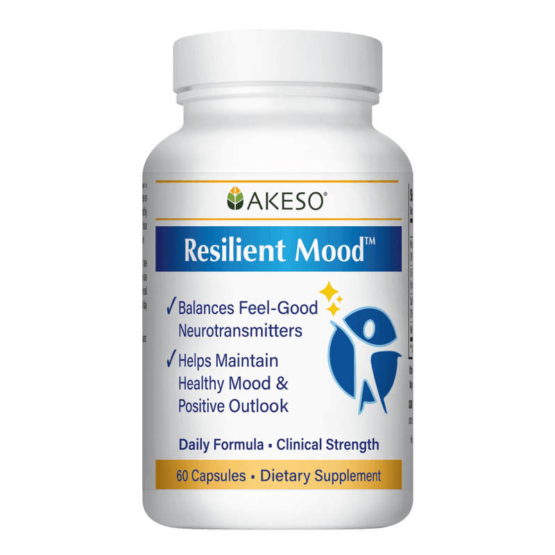 Akeso's Resilient Mood Supplement. 60 capsule dietary supplement. 