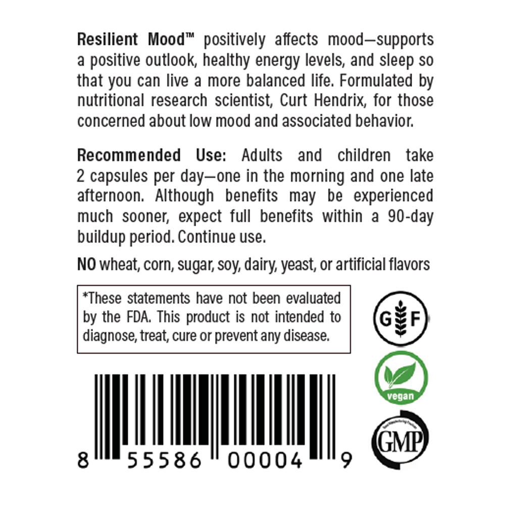 Resilient mood description and recommended use. 