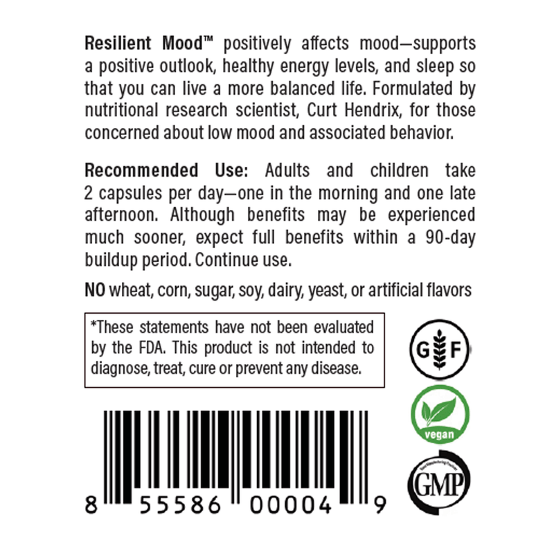 Resilient mood description and recommended use. 
